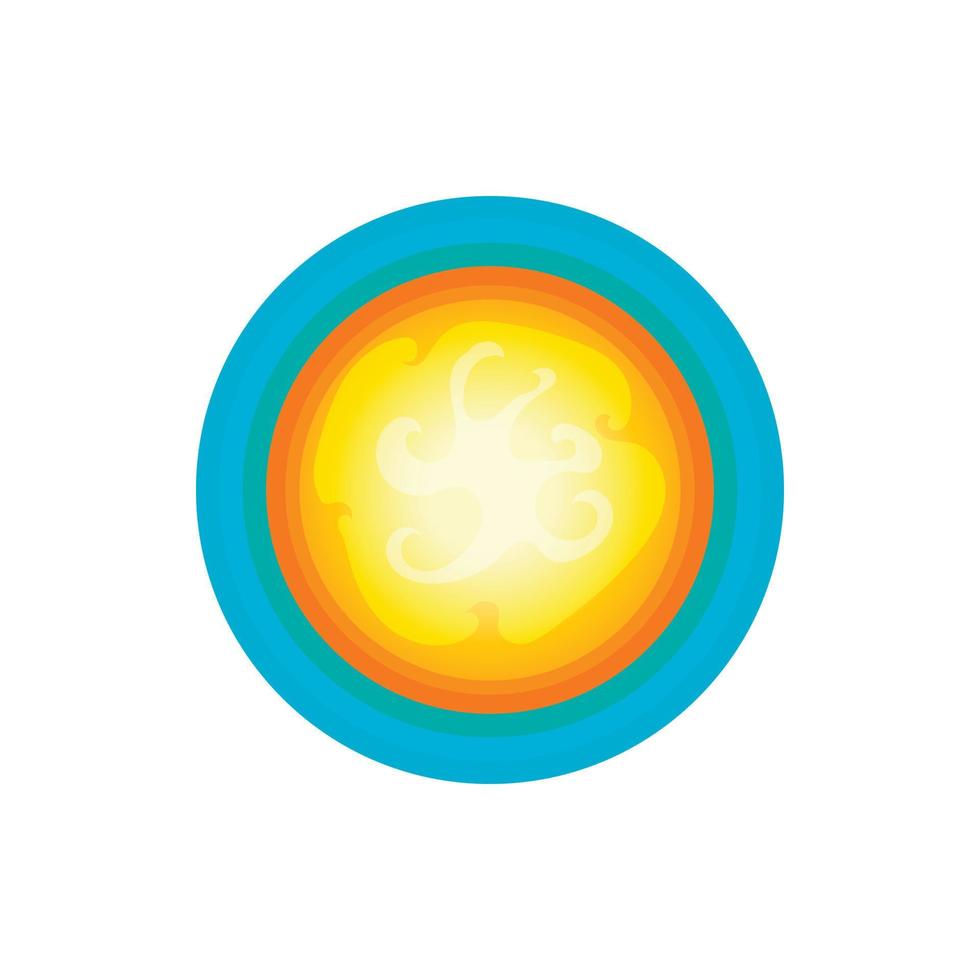 Sonne im Himmel-Symbol, Cartoon-Stil vektor