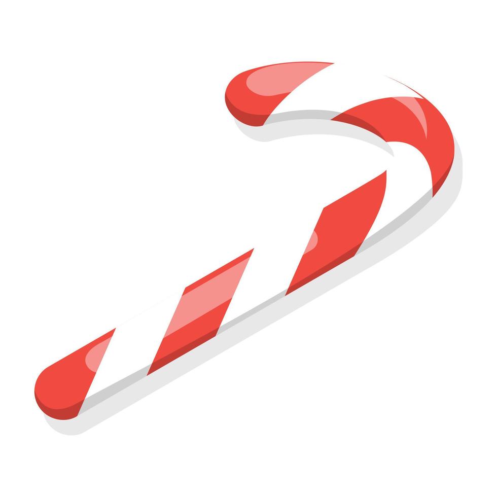rotes Candy-Stick-Symbol, isometrischer Stil vektor