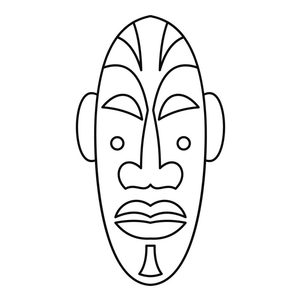 afrikansk mask ikon, översikt stil vektor