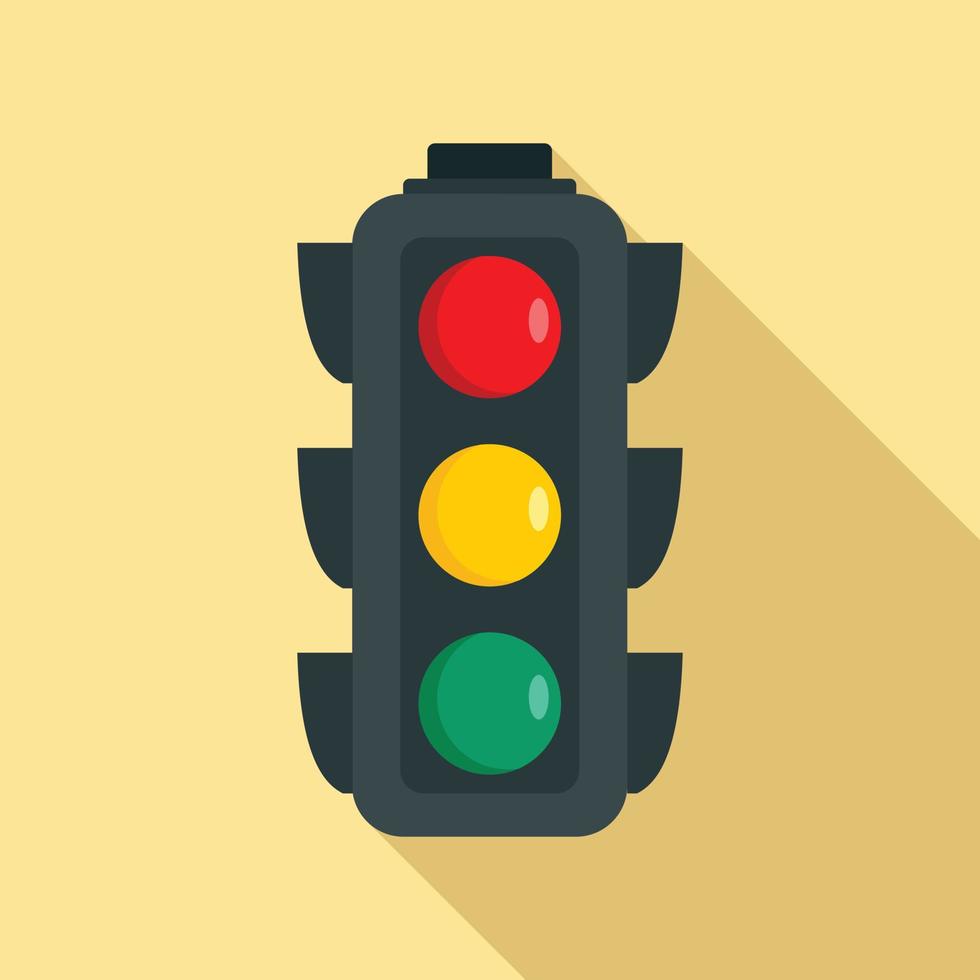 reglering trafik lampor ikon, platt stil vektor