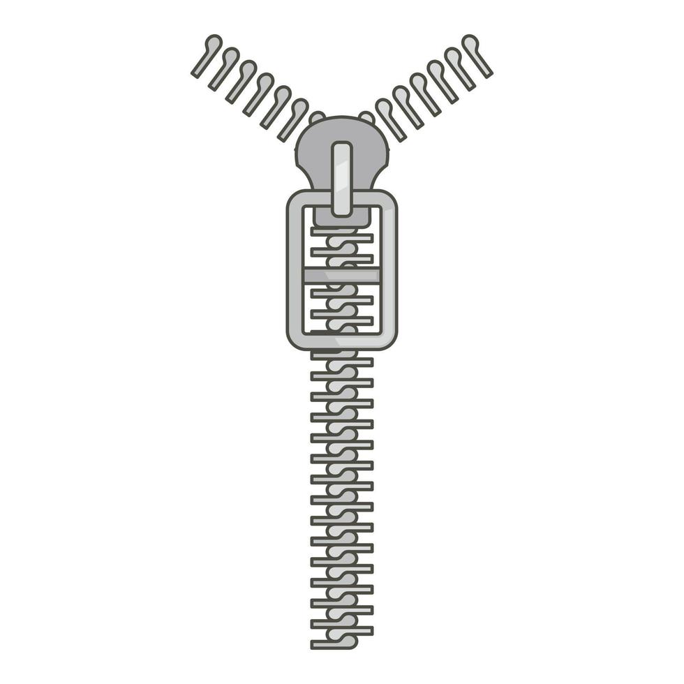 Symbol mit langem Reißverschluss, Cartoon-Stil vektor