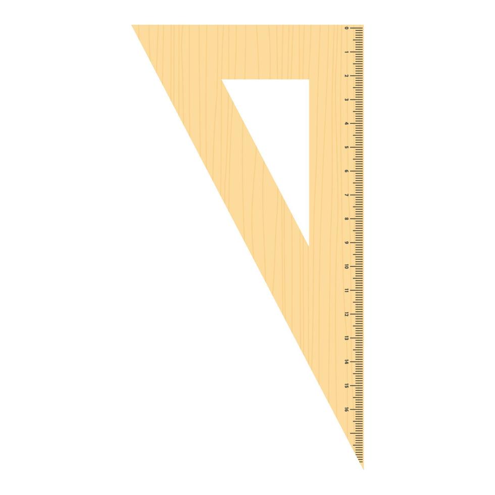 geometrisk linjal ikon, platt stil. vektor