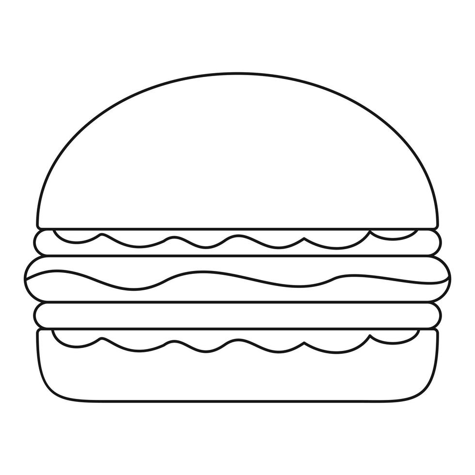 burger ikon, översikt stil. vektor