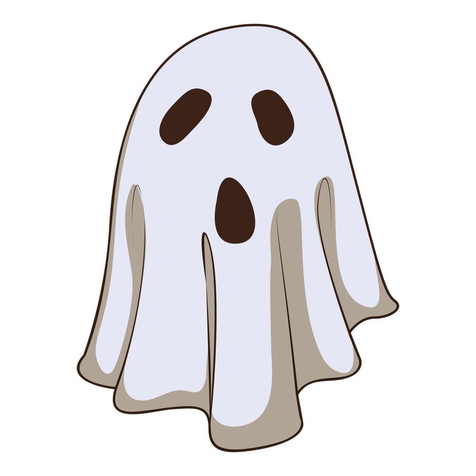 halloween spöke ikon, tecknad serie stil vektor
