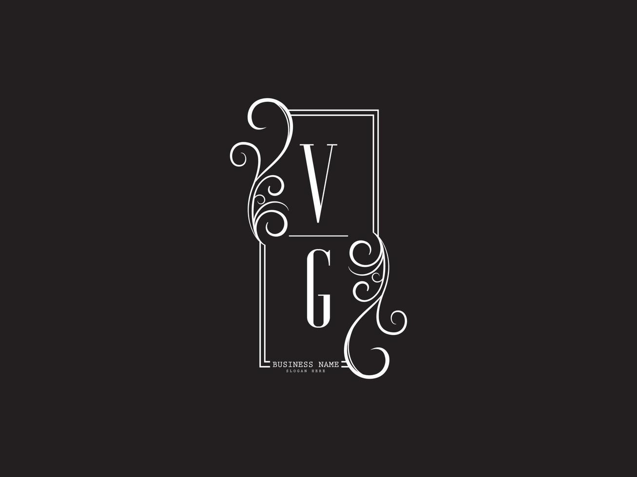 minimal vg v g lyx logotyp brev design vektor