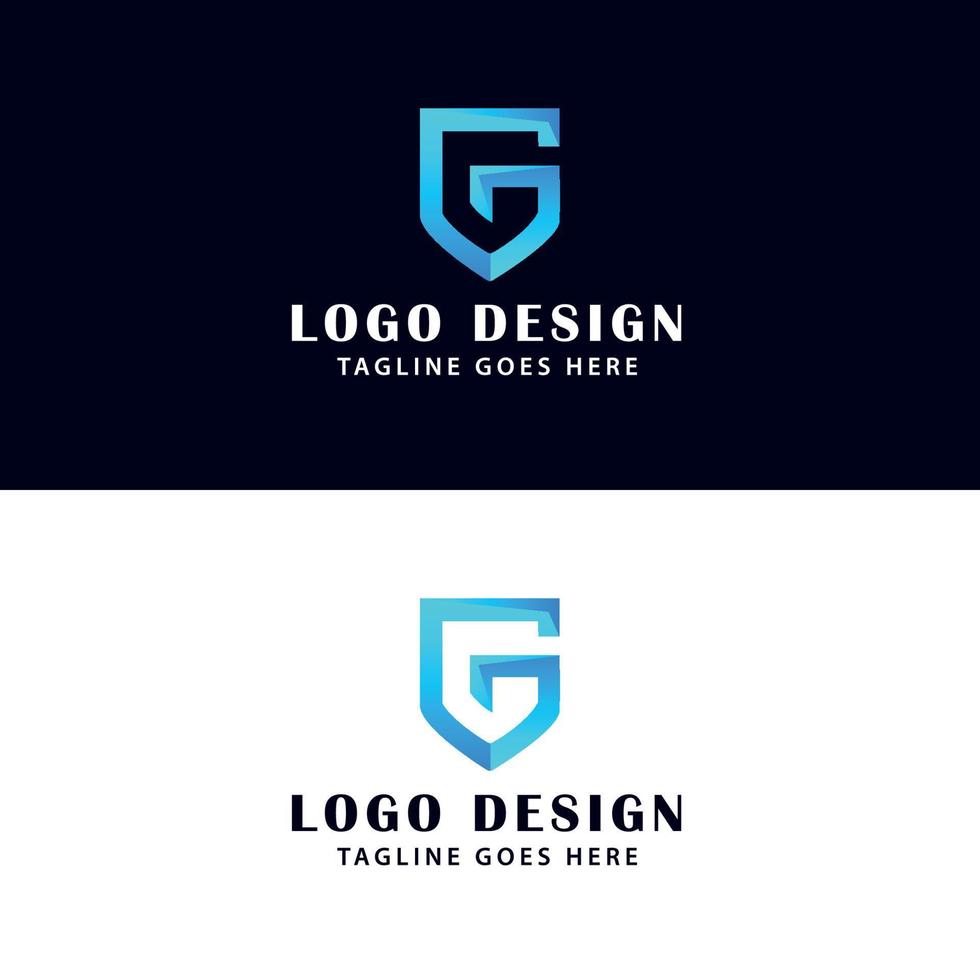 brev g skydda logotyp design vektor