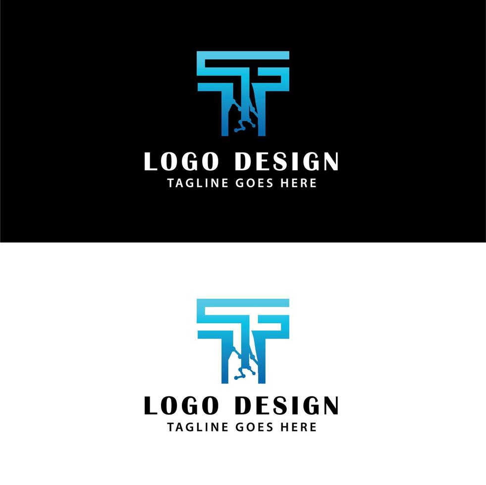 brev t berg tech logotyp design vektor