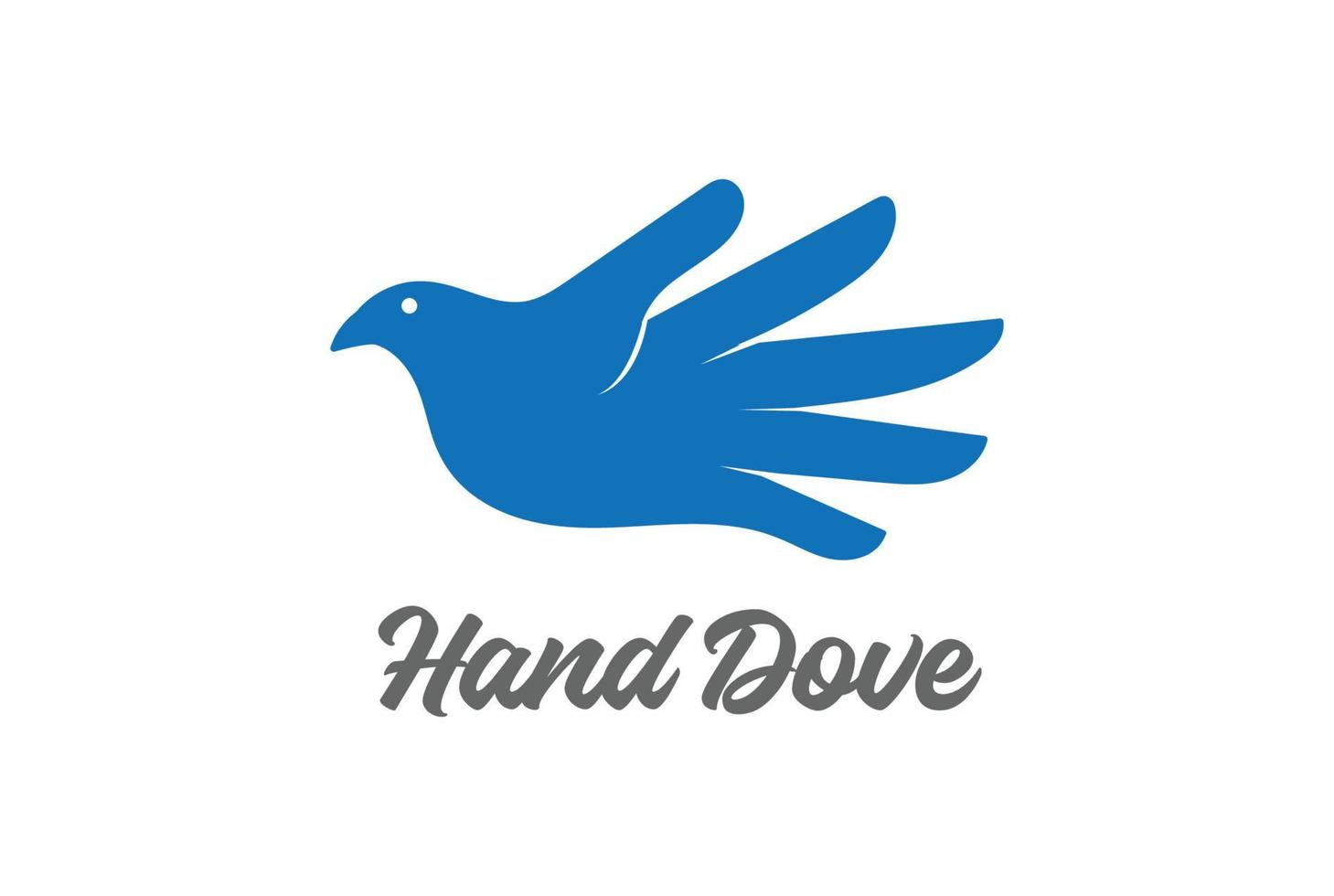 fliegende Hand Taube Taube Vogel Logo-Design vektor