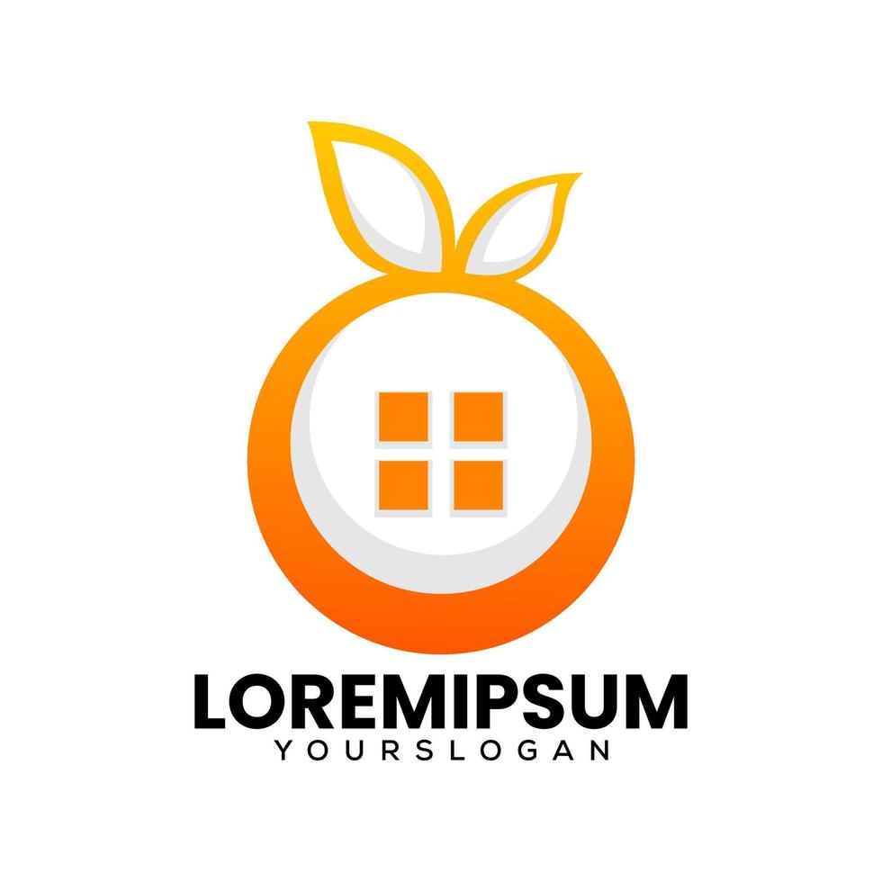 Designvorlage für das Logo mit orangefarbenem Farbverlauf für zu Hause vektor