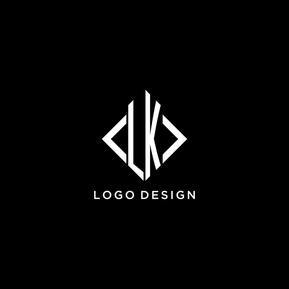 lk första monogram med romb form logotyp design vektor