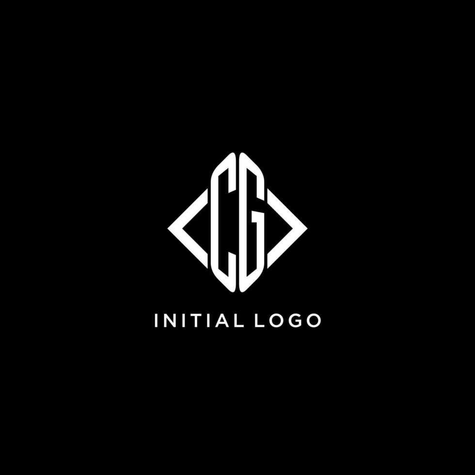 cg Anfangsmonogramm mit Logo-Design in Rautenform vektor