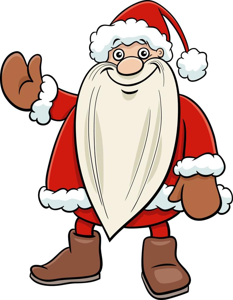 Weihnachtsmann Zeichentrickfigur in der Weihnachtszeit vektor