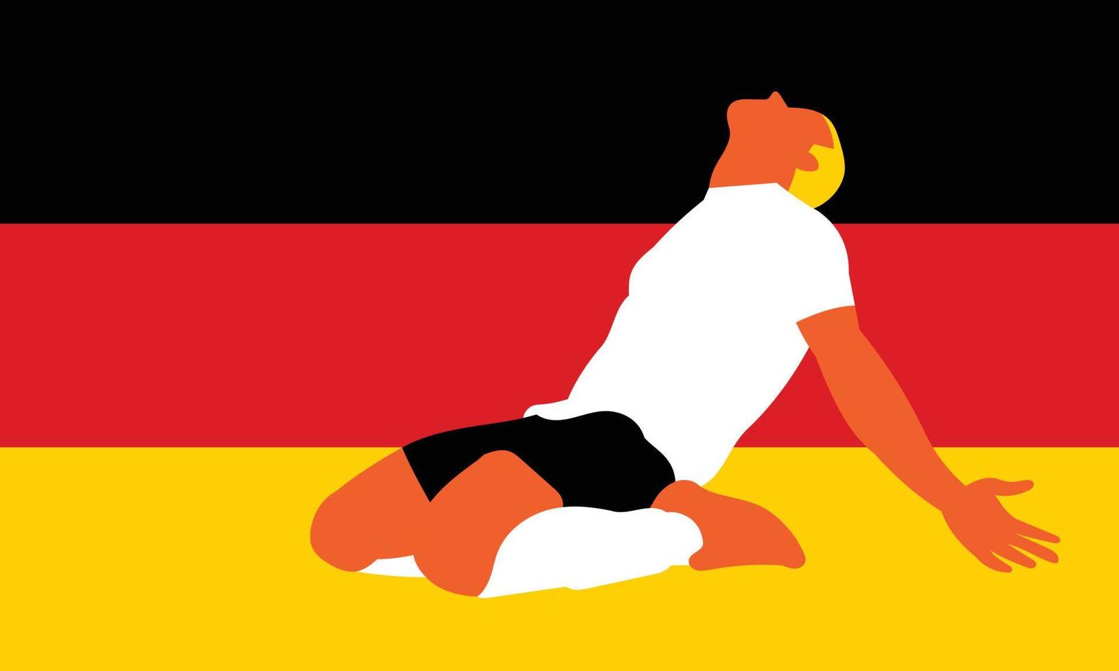 Fußballspieler in Aktion isolierter Hintergrund. flache vektorillustration. vektor