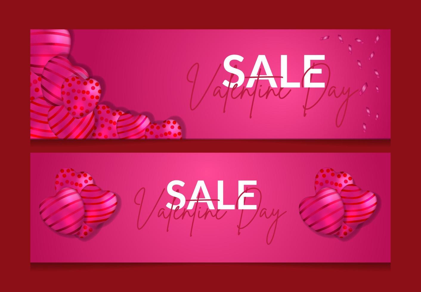 baner Lycklig valentine dag affisch , mall bakgrund design befordran Semester , ballong vektor