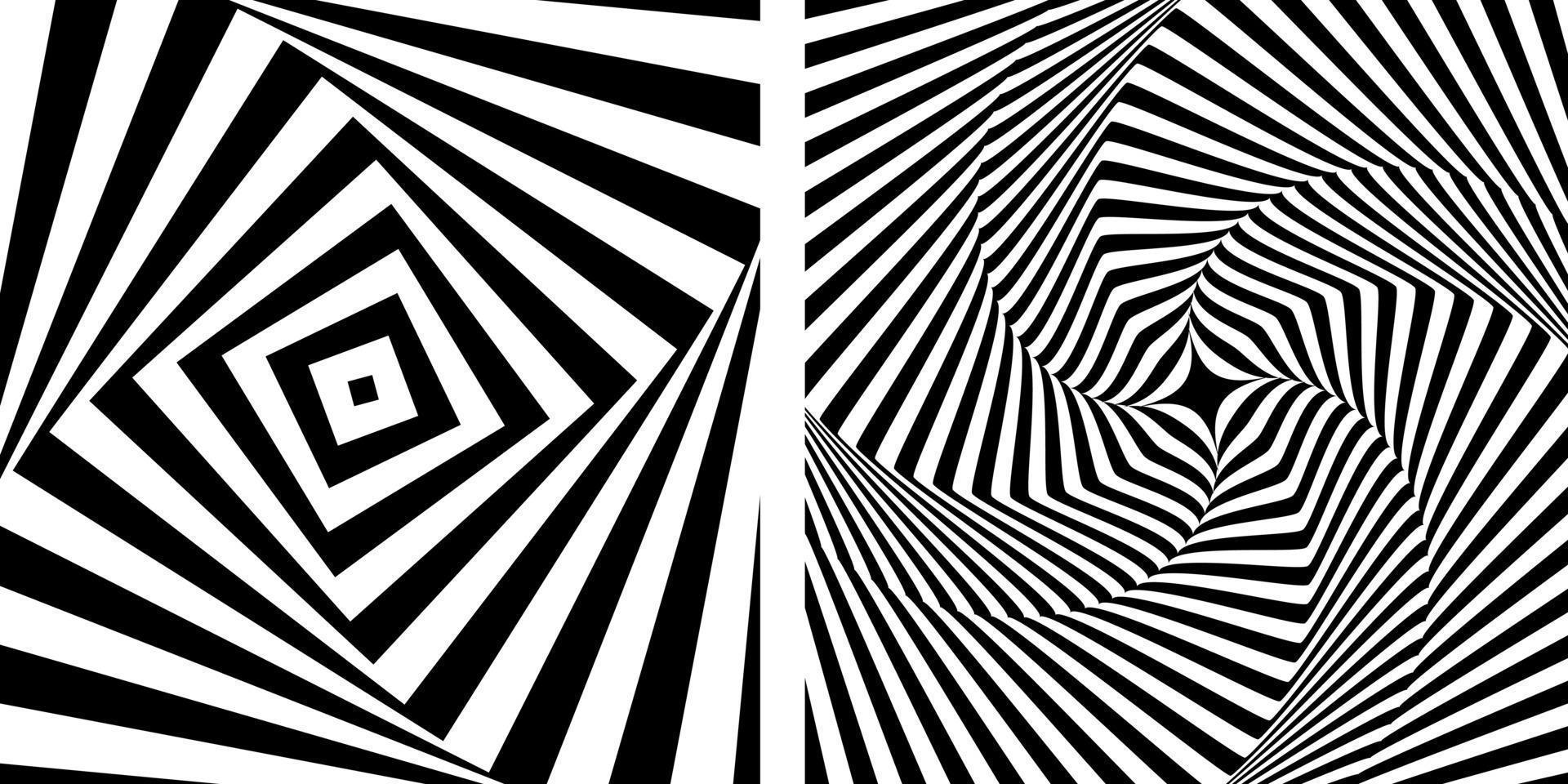 abstrakte Hintergrundlinie überlappende Rechtecke, die es wirbeln, ist ein schwarzes Muster auf weißem Hintergrund. es kann eine tapete, ein stoffmuster oder eine andere bildarbeit sein. vektor