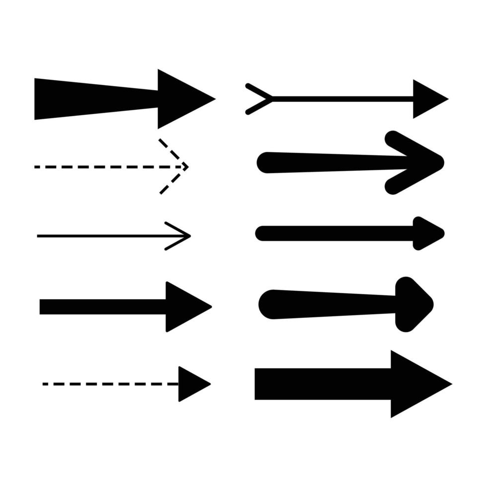pfeilsatz mit schwarz für element, vorlage, symbol vektor