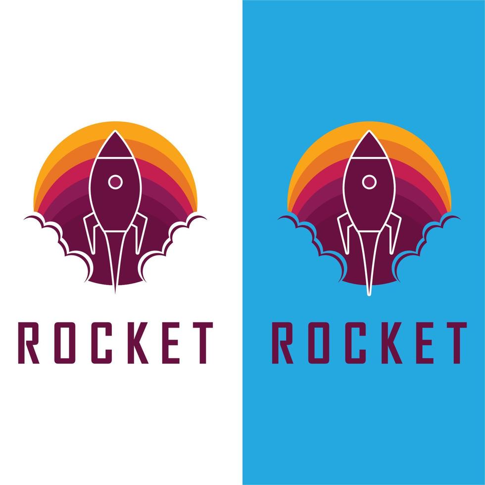 Plats raket logotyp och vektor med slogan mall