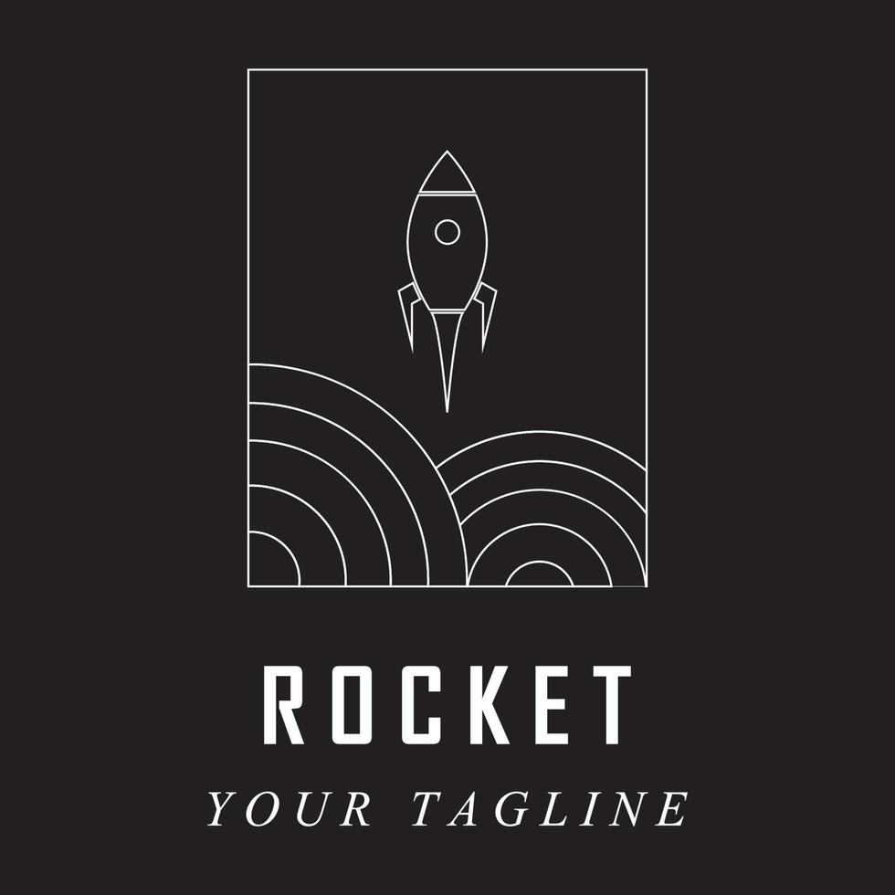 Plats raket logotyp och vektor med slogan mall