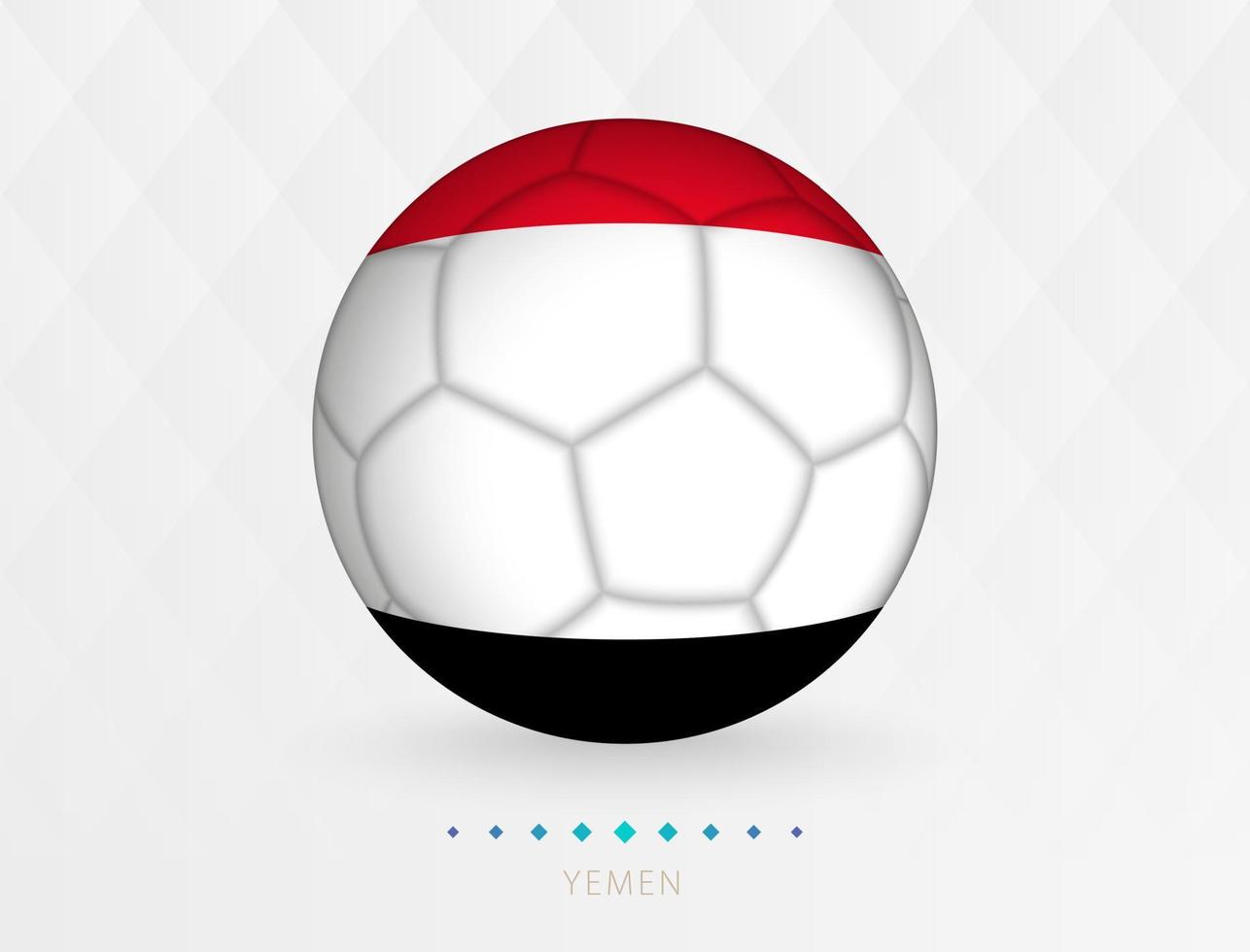 fotboll boll med jemen flagga mönster, fotboll boll med flagga av jemen nationell team. vektor