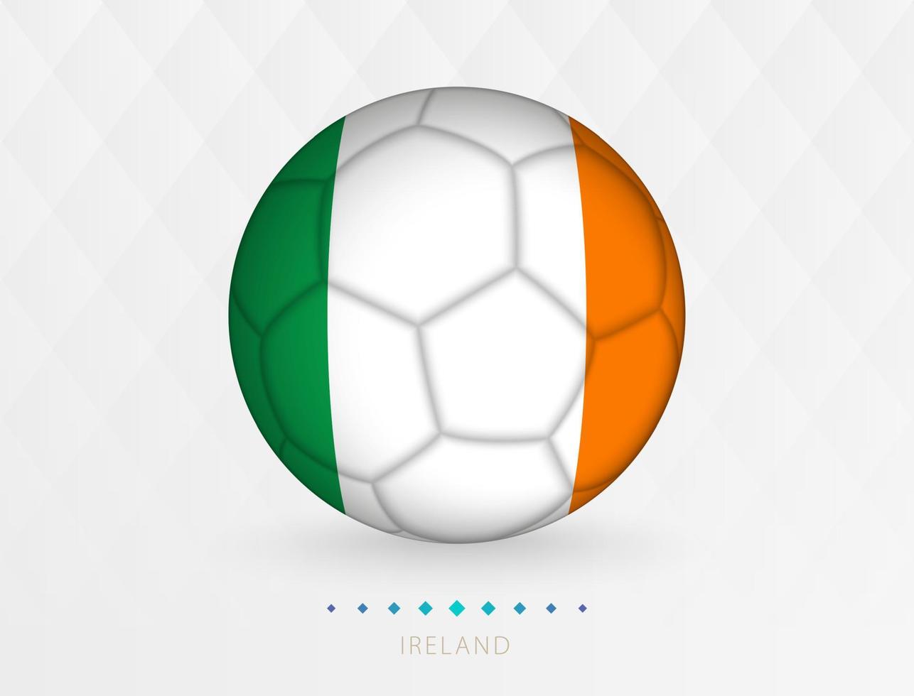 Fußball mit irischem Flaggenmuster, Fußball mit Flagge der irischen Nationalmannschaft. vektor