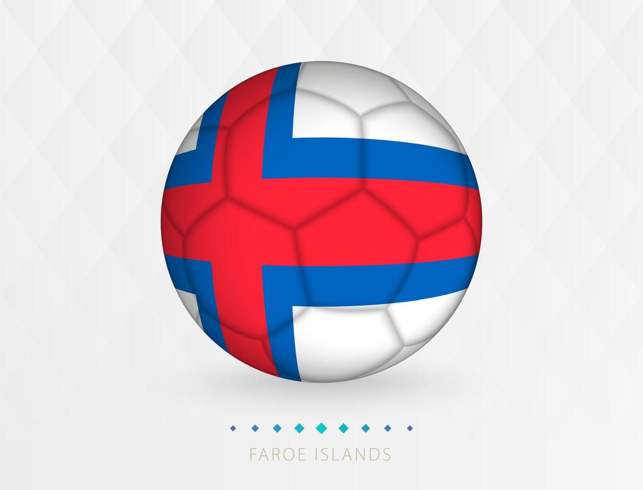 Fußball mit Färöer-Flaggenmuster, Fußball mit Flagge der Färöer-Nationalmannschaft. vektor