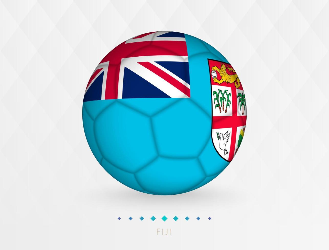 Fußball mit Fidschi-Flaggenmuster, Fußball mit Flagge der Fidschi-Nationalmannschaft. vektor