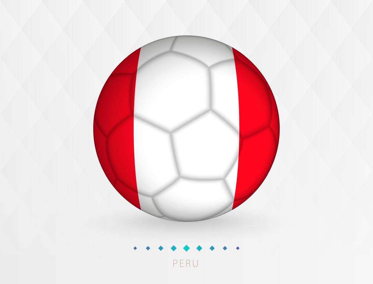 Fußball mit Peru-Flaggenmuster, Fußball mit Flagge der Peru-Nationalmannschaft. vektor