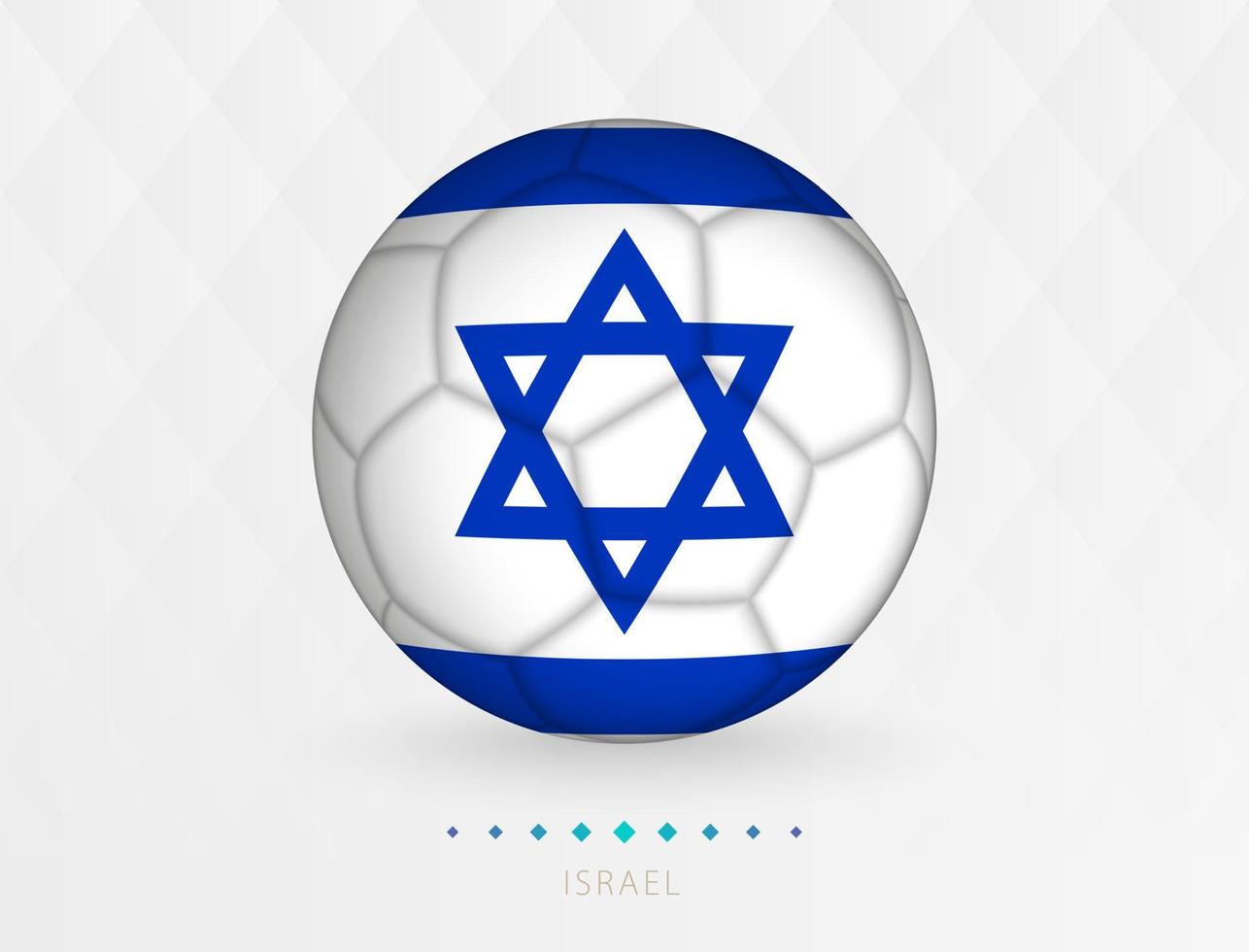 Fußball mit israelischem Flaggenmuster, Fußball mit Flagge der israelischen Nationalmannschaft. vektor
