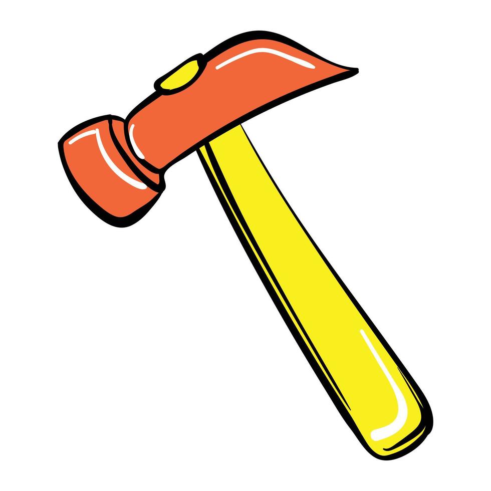 Hammer-Symbol, Cartoon-Stil vektor