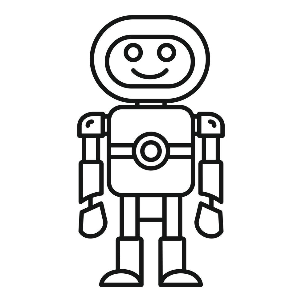 humanoid maskin ikon, översikt stil vektor