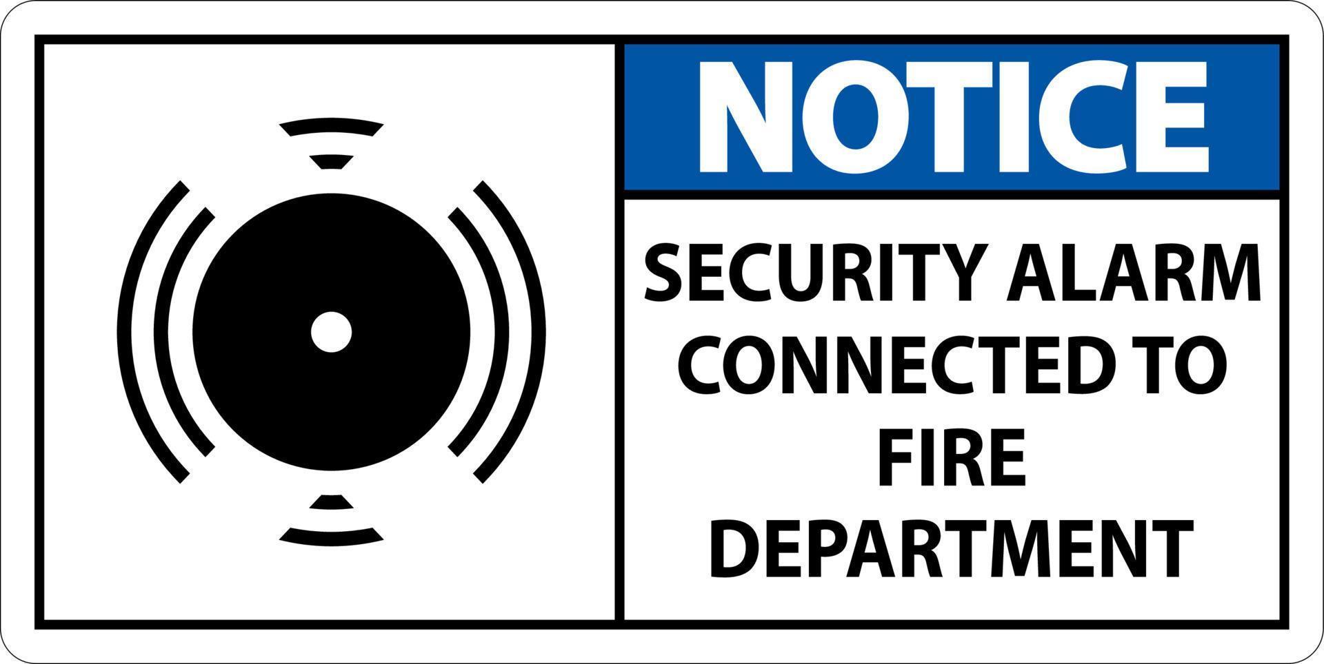 Sicherheitsalarmschild Sicherheitsalarm mit Feuerwehr verbunden vektor