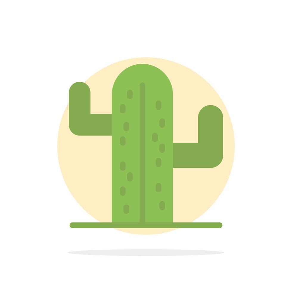 Kaktus usa Pflanze amerikanische abstrakte Kreis Hintergrund flache Farbe Symbol vektor