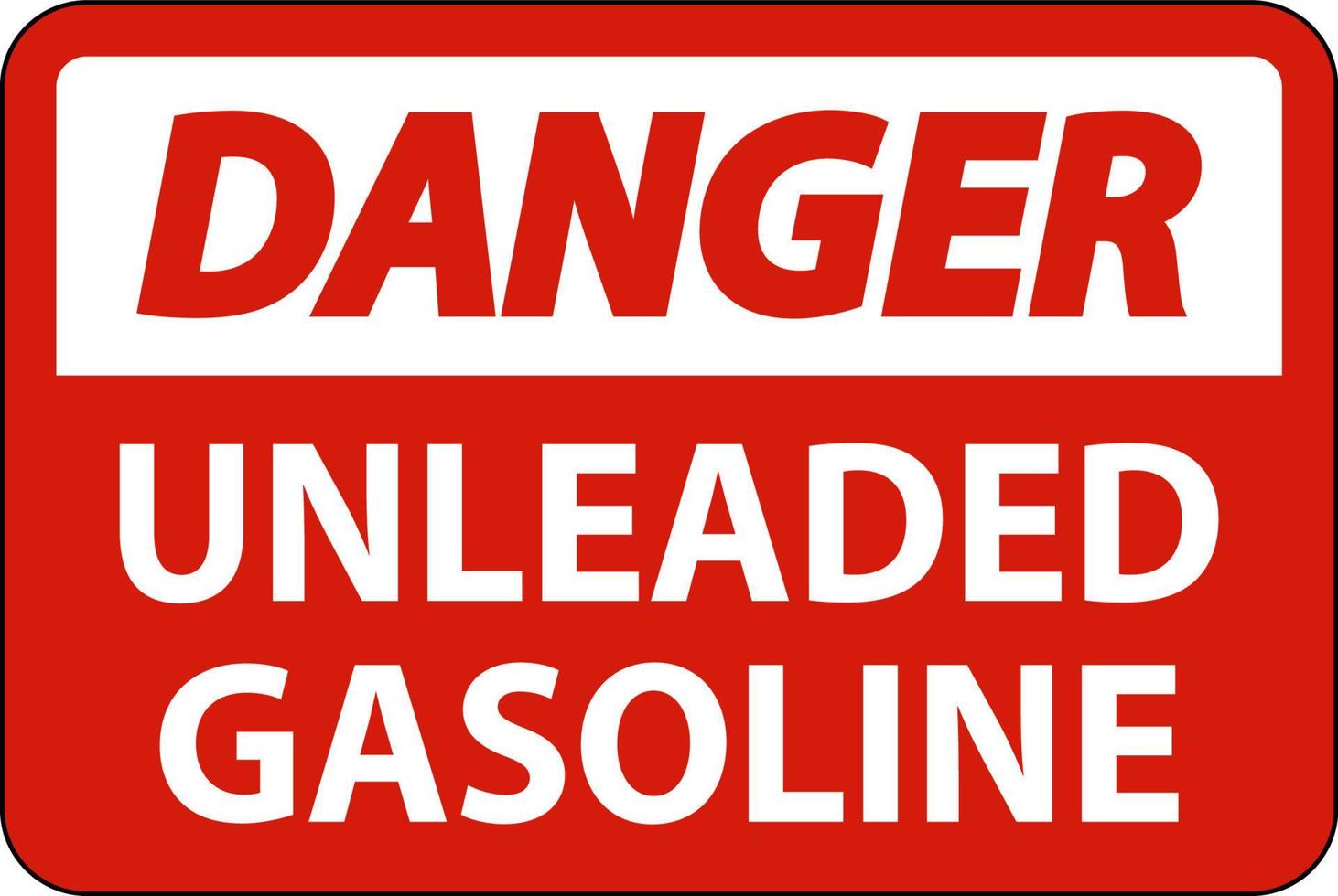 Gefahrenzeichen bleifreies Benzin auf weißem Hintergrund vektor