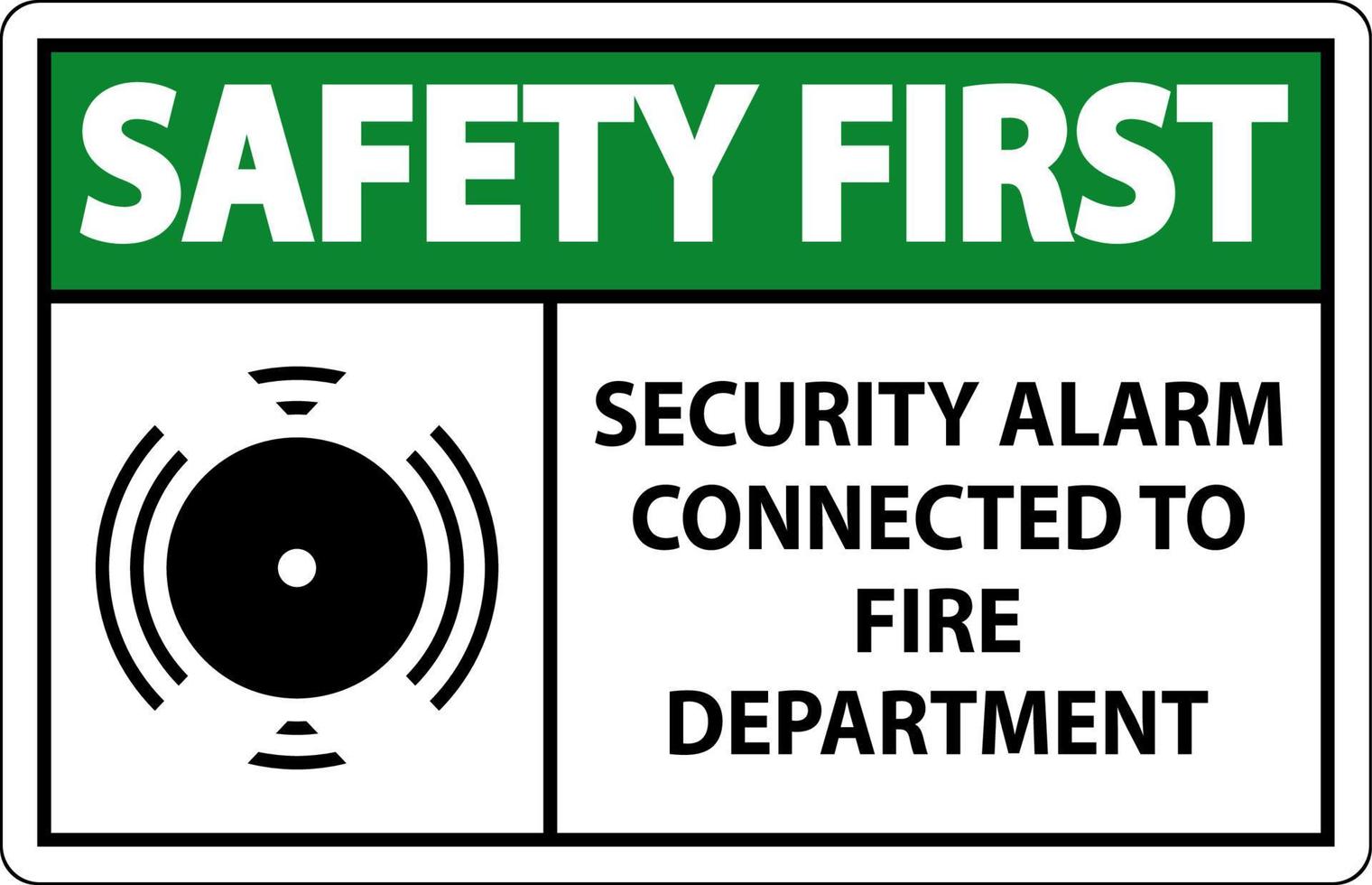 Sicherheitsalarmschild Sicherheitsalarm mit Feuerwehr verbunden vektor