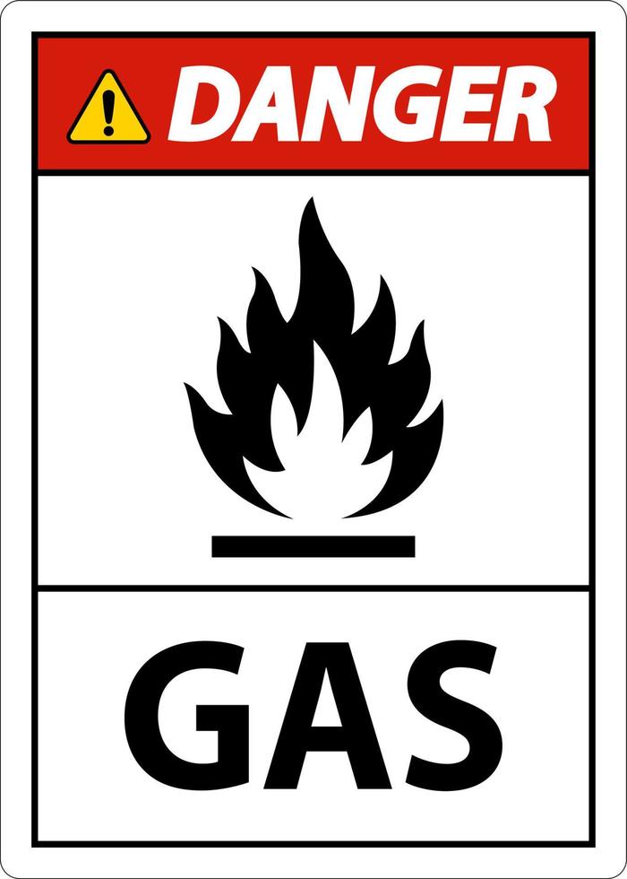 Symbol Gefahrenzeichen Gas auf weißem Hintergrund vektor
