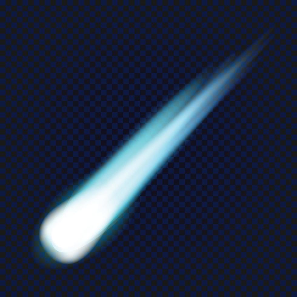 fliegende Kometen-Ikone, realistischer Stil vektor