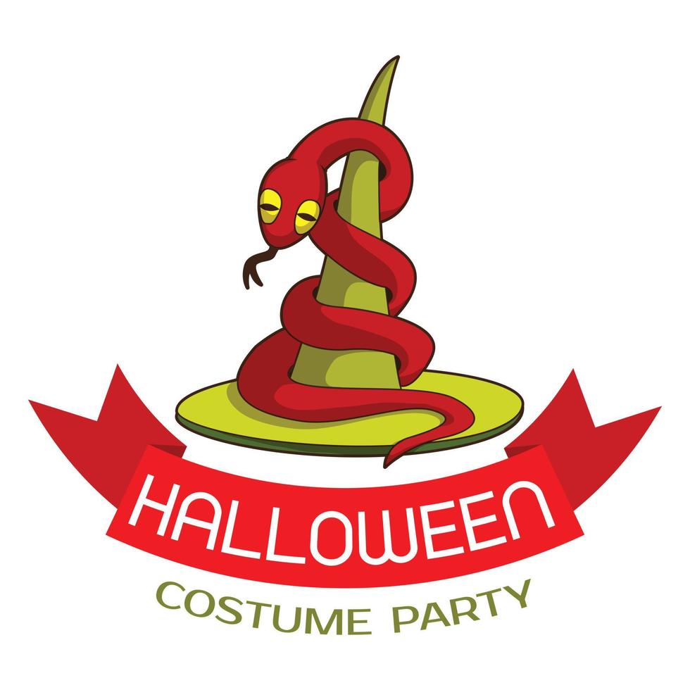 Halloween-Kostümparty-Logo, Cartoon-Stil vektor