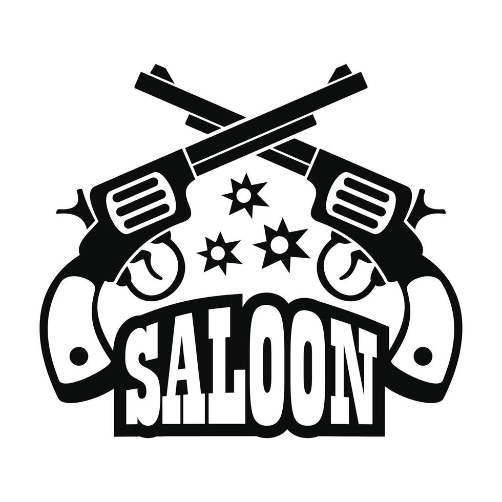 salong pistol logotyp, enkel stil vektor