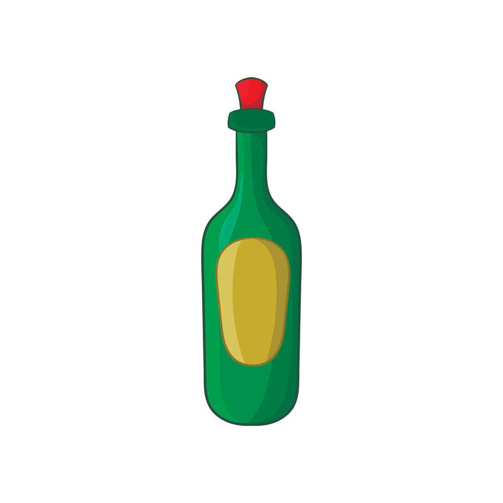 Grüne Flasche Wein-Symbol, Cartoon-Stil vektor