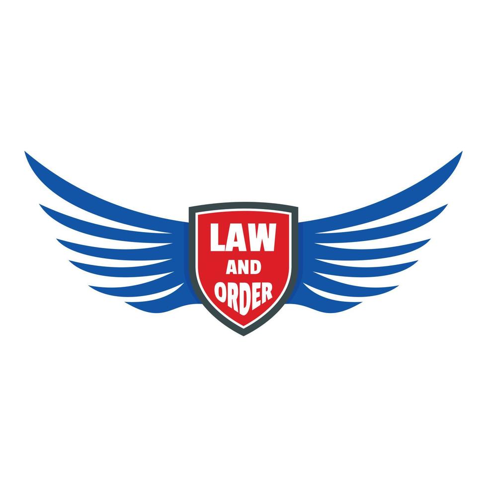 Usa Law and Order Logo-Symbol, flacher Stil vektor