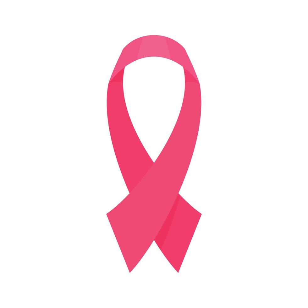 bröst cancer rosa band ikon, platt stil vektor