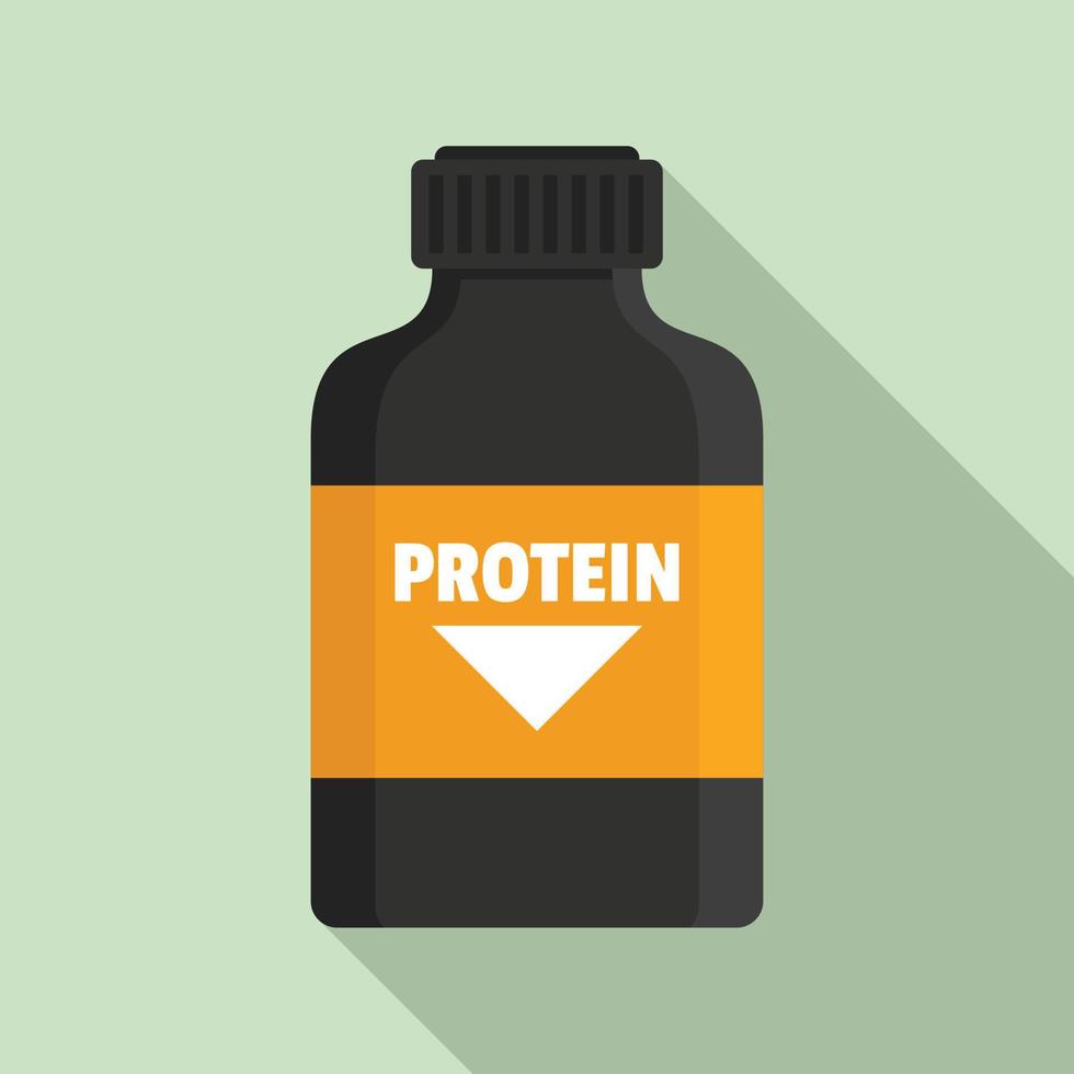 protein sport flaska ikon, platt stil vektor