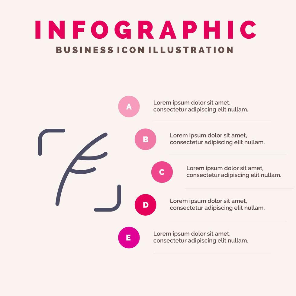 Twitter fjäder fågel social fast ikon infographics 5 steg presentation bakgrund vektor