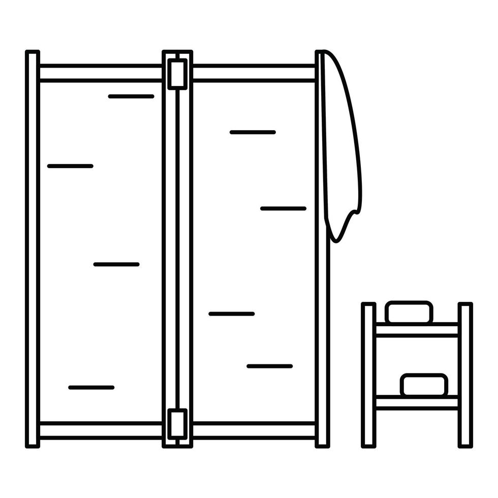 Symbol für Waschkabine, Umrissstil vektor