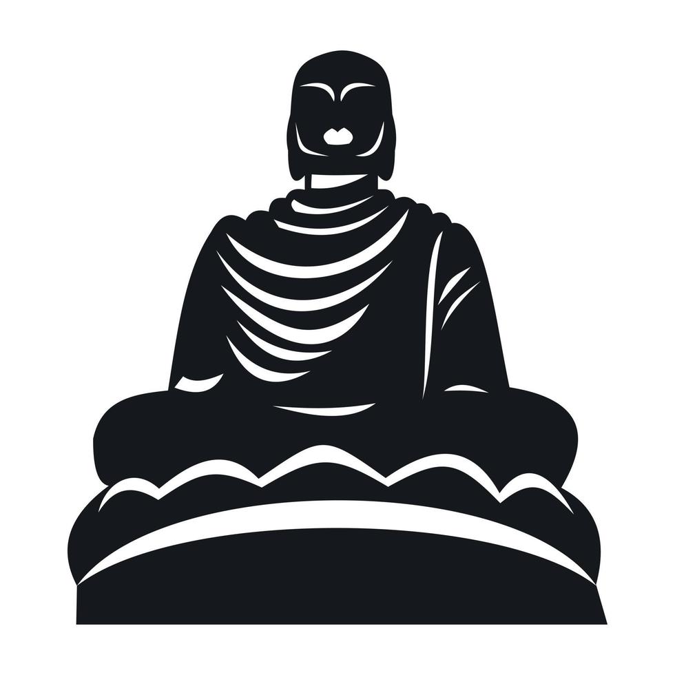 Buddha-Statue-Symbol, einfacher Stil vektor