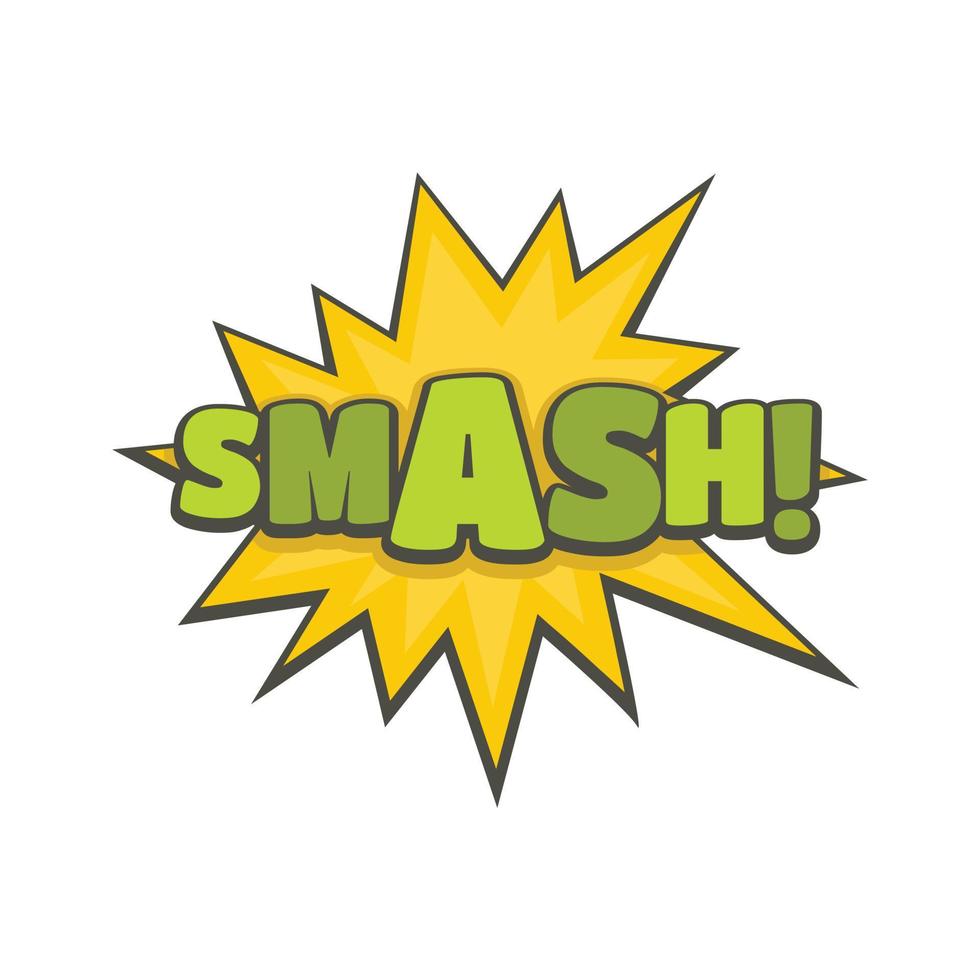 Comic-Boom-Smash-Symbol, flacher Stil vektor