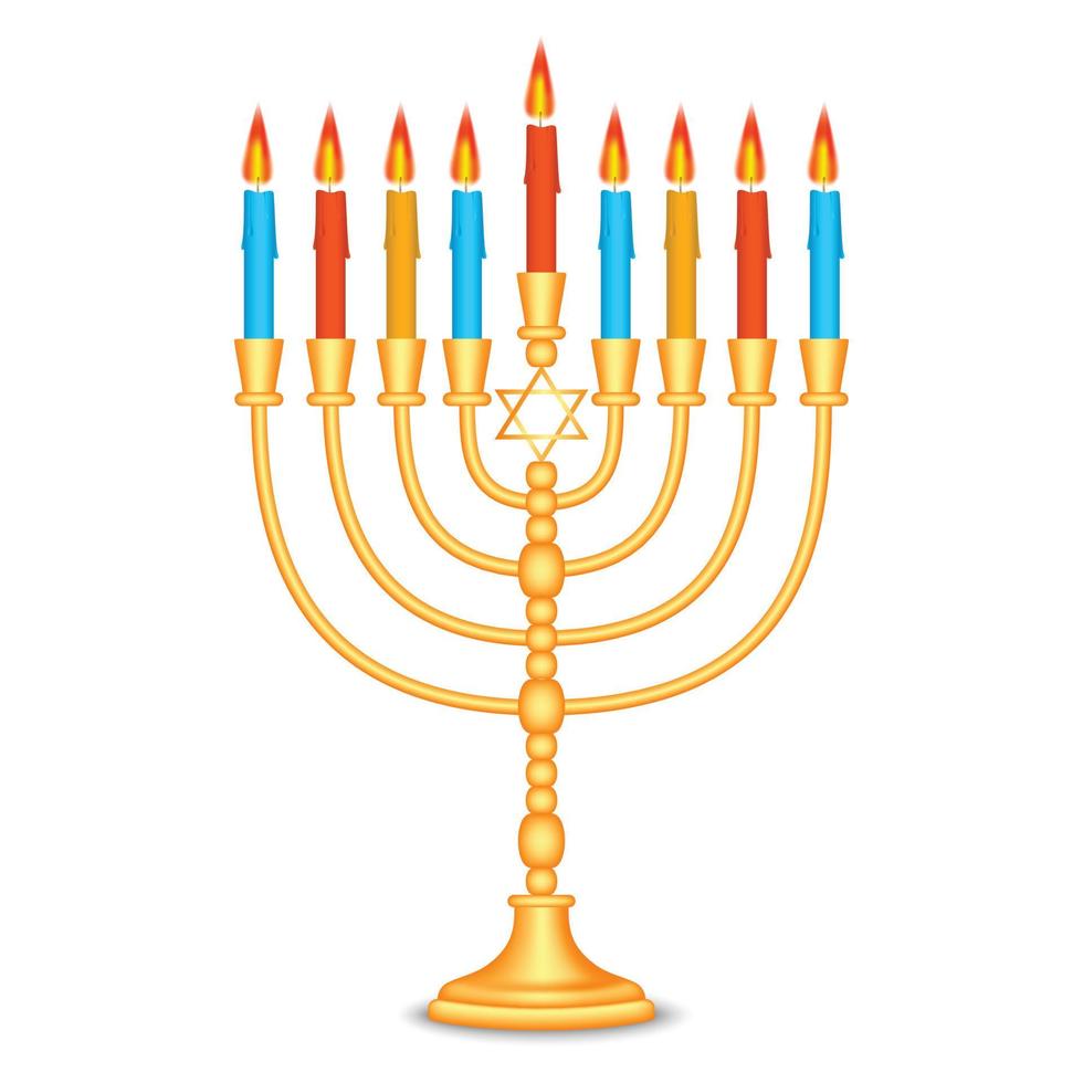 jüdische Kerzenständer-Ikone, realistischer Stil vektor
