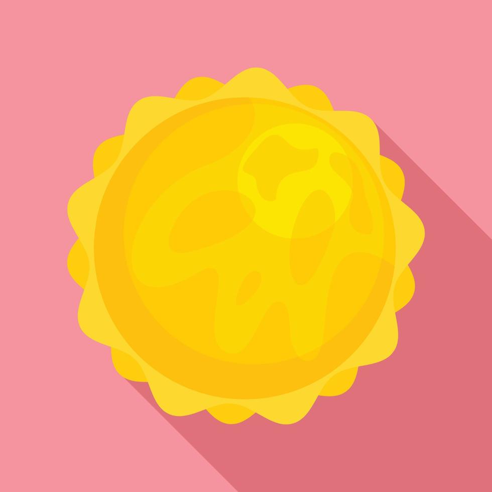Plats Sol ikon, platt stil vektor