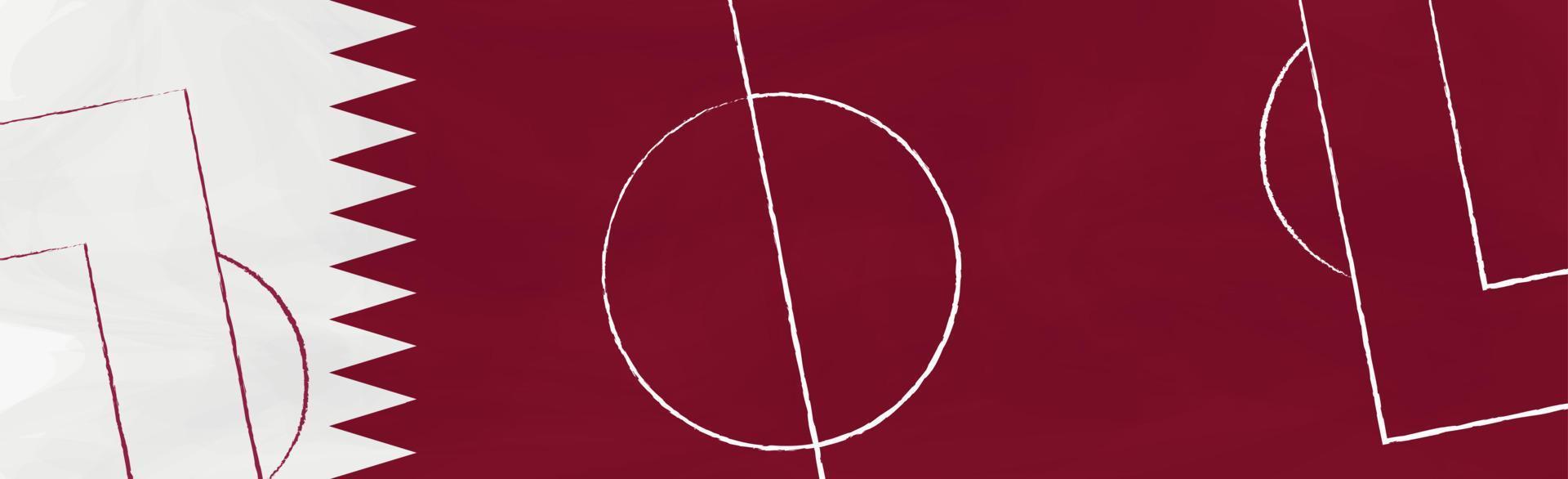 panorama- fotboll flagga bakgrund av qatar, värld kopp 2022, fotboll taktik - vektor