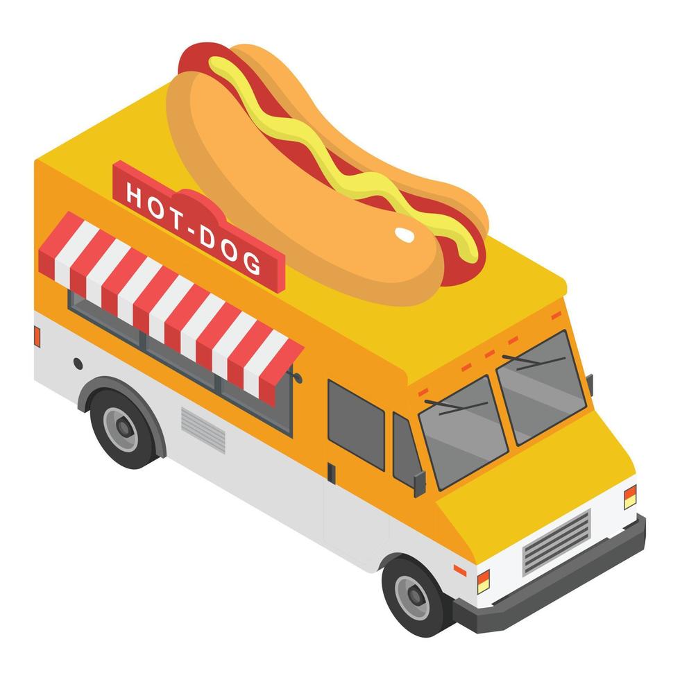 Hot-Dog-LKW-Symbol, isometrischer Stil vektor